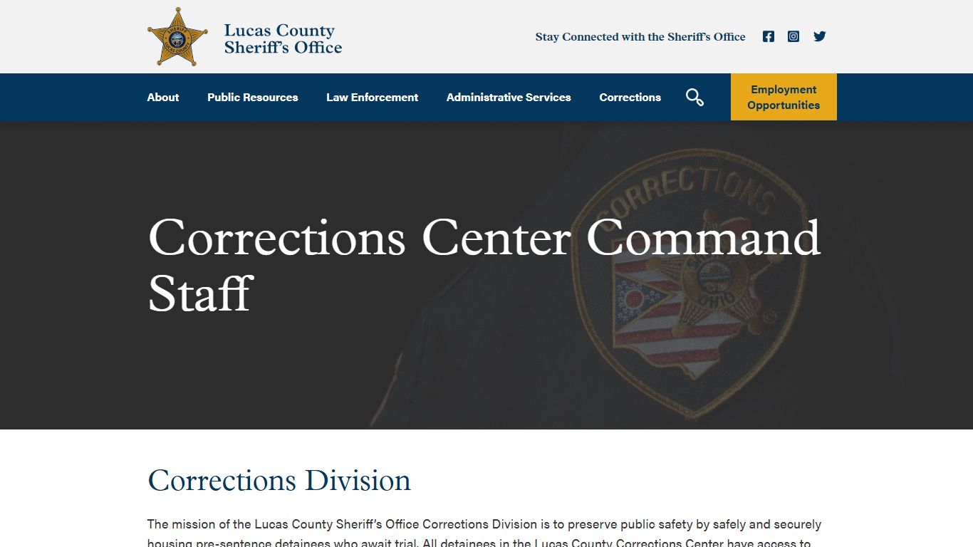 Lucas County Sheriff’s Office | Corrections Center Command ...